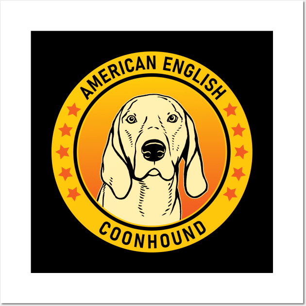 American English Coonhound Dog Portrait Wall Art by millersye